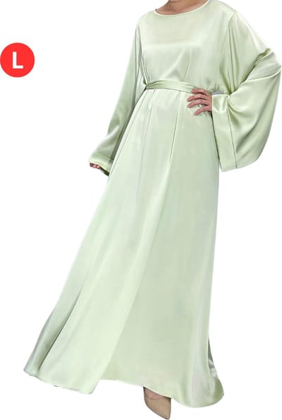 Bovista Islamitische Kleding - Abaya - Gebedskleding Dames - Alhamdulillah - Jilbab - Khimar - Vrouw - Lichtgroen - Maat L