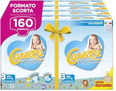 Comfortabele Midi Luiers Maat 3 voor Baby's (4-9 kg) - 160 Stuks