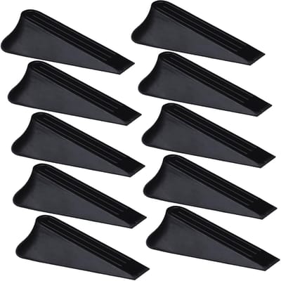 Deurstopper Rubber - Deurwiggen Deurblokkers - Deuren Vastzetten - Niet-krassend Ontwerp - 11x3.9cm - Zwart