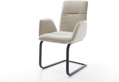 Sledestoel Vinja-Flex sledemodel vlak zwart geweven stof beige