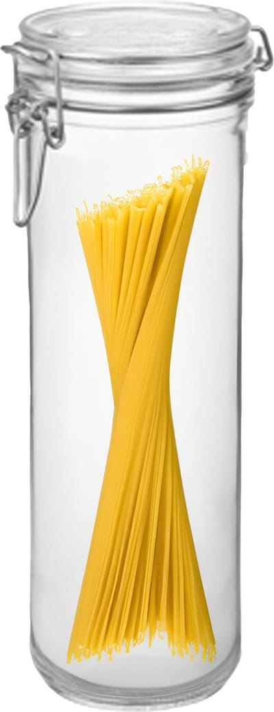 Bormioli Rocco Spaghetti voorraad/keuken opslag pot - glas - transparant - 26 x 9 cm - 1,5 Liter