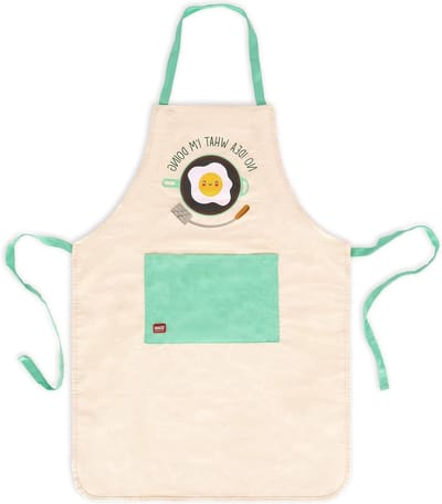 Keukenschort met voorvak en verstelbare banden - Super Chef - maat 56 x 76 cm - machinewasbaar - thema No Idea What I am Doing - Beige - One size