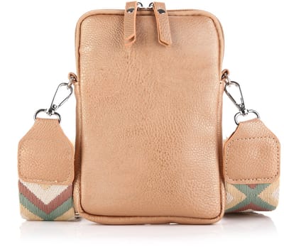 Schoudertasje - telefoontasje | Crossbody | effen | Shiney brons