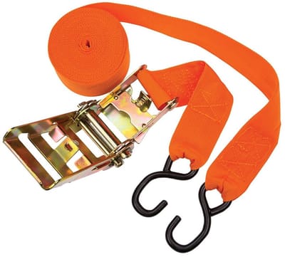 Ratelband Omlaag - Spanband Sjorband - Vastzetten Lading - Dubbele J Haken - 7.5 Meter - Zwart