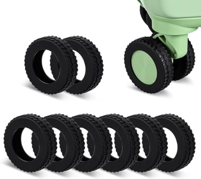Wieldoppen set voor koffers - 8 stuks - Geluidsreductie - Krasbescherming - Universele pasvorm - Wielen 2-2,4 inch - Zwart - Siliconen - Handbagage - Reiskoffer