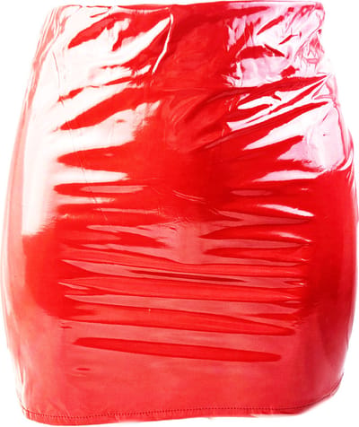 BamBella® - Datex rok Rood- Maat S/M - (Mix latex en stof mini rok - Sexy Erotische dames BDSM SM fetish kleding