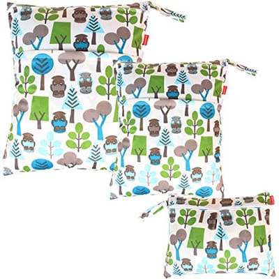 Herbruikbare luiertassen set - 3 waterdichte opdelfuncties voor stoffen luiers - Organiser tas voor baby's