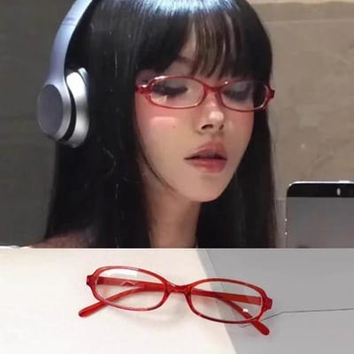 Japanse Retro Vierkante Ovale Bril Y2K Stijl Koreaanse Meisjes Rood Groen Montuur Anti Blauw Licht Computer Bril black