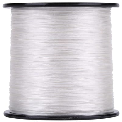 500m PE Tressé 4 Brins Lignes de Pêche Super Résistantes Multifilament Corde de Pêche Cordon Blanc (2) blanc