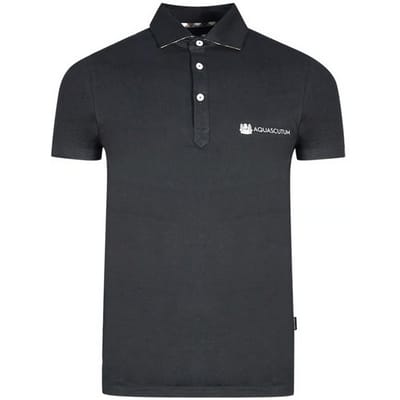 Aquascutum Unisex Volwassen Aldis Logo Polo Shirt (Zwart)