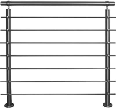 Roestvrijstalen balustrade voor balkon, terras en trap - 1,5 m met 7 horizontale stangen