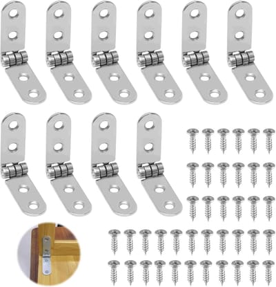 Set van 10 Opvouwbare Scharnieren 180° voor Vouwtafels, Kasten en Meubels met 40 Schroeven