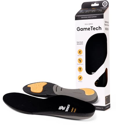 52Bones GameTech Mid Arch - premium inlegzolen met medium voetboog - optimale demping hiel en voorvoet - geschikt voor voetbal, tennis, hockey en volleybal - maat 39/40 - 1 paar