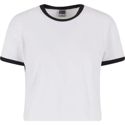 Urban Classics - Contrast Retro Crop top - XS - Wit/Zwart
