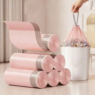 Badkamer Afvalzakken, 50 Stuks Per Rol, Roze Kleine Afvalzakken, Sterk En Dun Materiaal, Wegwerp Afvalzakken Geschikt Pink