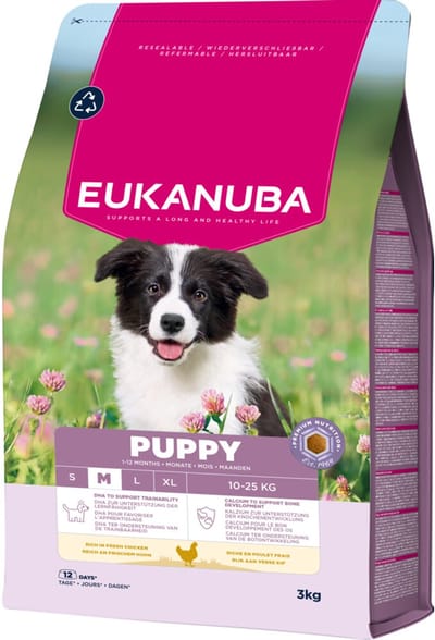 Eukanuba Hondenvoer Droog Life Care Dog Puppy Medium Kip - 3 x 3 kg - Voordeelverpakking
