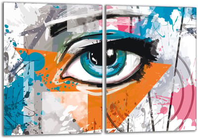 TMK ArtDeko - Glazen Beschermplaat voor Fornuis - 2x40x52 cm - Oogontwerp