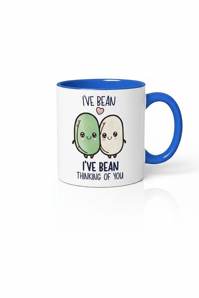 I'VE BEAN THINKING OF YOU" Mok met Grappige Boontjes - Liefde Cadeau - Koffiemok met Pun