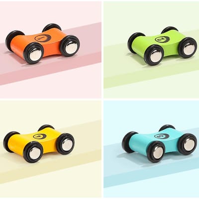 1-4 stuks Baanspeelgoedauto Kinderen Houten Step Speelgoed voor Glijden Racen Glijbaan Vervangende Baan Raceauto Model Speelgoed voor Jongen Mini Racer beige