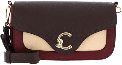 COCCINELLE Leren schoudertas C-Me Tricolor Handbag Grainy Leather Ribe / Brun / Betul donkerbruin