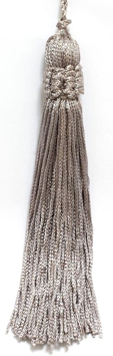 Set van 10 Donkergrijze Sierkwastjes 14cm met Lus - Decoratie & Handwerk