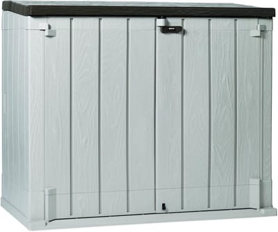 Opbergkist Tuin - Buitenopslag Schuur - Tuinspullen Opbergen - Houtlook Design - 1270 Liter - Taupe Bruin