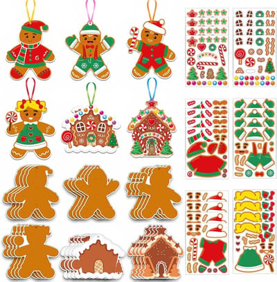 Knutselsets voor Kinderen met Peperkoekontwerp, Creatieve Knutselen met Kinderen voor Kerstboom, Winterdecoratie en Nieuwjaarsvieringen