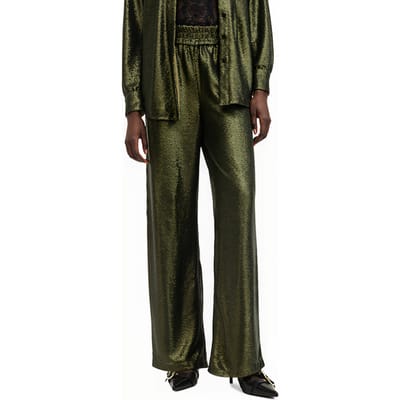 AllSaints Charli Seq Trouser Olive Green Maat: 4 | Wijde Broeken Outlet | Dames | Groen