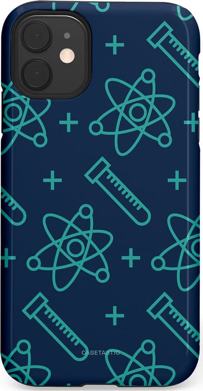 Casetastic hoesje geschikt voor Apple iPhone 11 - Dubbellaagse bescherming - Atomen Creaties - Fashion Case - Donkerblauw Turquoise