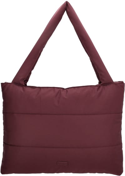 Beagles Calvia Shopper Soft Puffer Schoudertas Trendy Ruim en Licht - Tote Bag - Dames Tas - Bordeaux rood