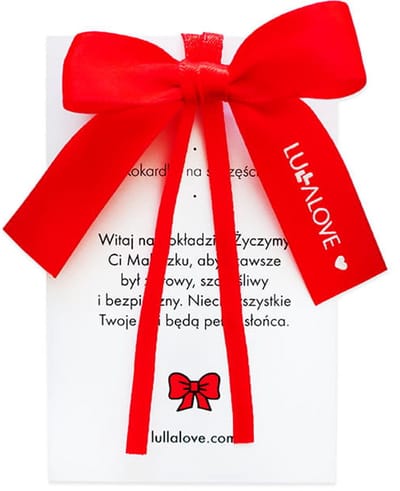Lullalove - Kinderwagenaccessoire - Rode strik voor geluk - 5,5 cm x 6 cm