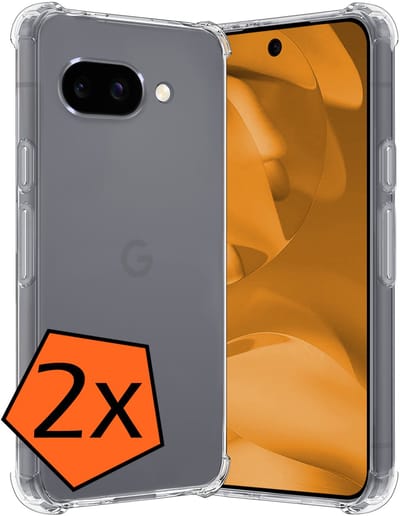 Hoes - 2 Stuks - Geschikt voor Google Pixel 9a - Sterk & Shockproof - Siliconen Case - Back Cover - Telefoon Hoesje Shock Proof - Transparant