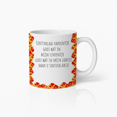 Sinterklaas Kapoentje Mok 330ml – Feestelijke Nederlandse Koffiebeker met Klassiek Sinterklaaslied – Perfect Cadeau voor Kinderen & Feestdagen