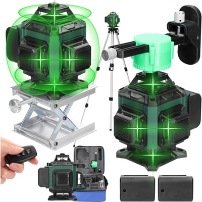 Multifunctioneel laserniveau met 16 groene lijnen 3 graden Zelfnivellerende functie Nivelleergereedschap Omnidirectioneel EU Plug with Tripod