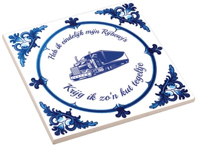 Spreuktegel Rijbewijs Geslaagd Vrachtwagen - Rijbewijs Cadeau - Geslaagd - Spreuktegel - Kut Tegeltje