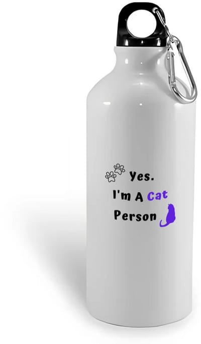 Hacebo® - yes I'm a cat person waterfles - Katten - katten liefhebbers - iemand die houdt van poezen - verjaardag - cadeau - kado - geschenk - water fles - 400ML
