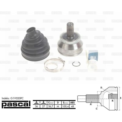 Homokineet reparatie set, aandrijfas PASCAL G1V020PC