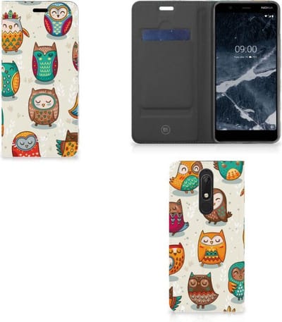 Nokia 5.1 (2018) Hoesje maken Vrolijke Uilen