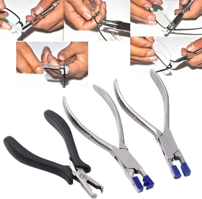 Rimless Brilmontuur Silhouetten Reparatieset met Pliers voor Optische Brillenonderdelen en Demontage Tools