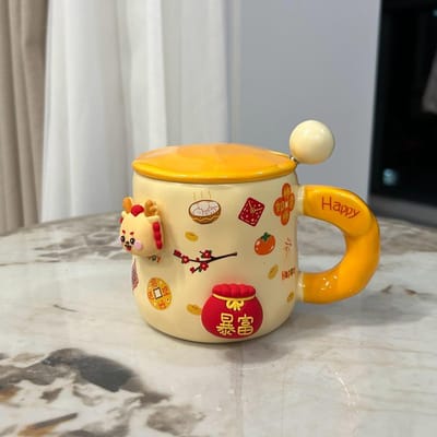 Nieuwjaarsdagcadeau voor meisjes Jaar van de Draak Beker Klein Cadeau voor Beste Vriendinnen Vriendin Praktische Waterbeker Creatieve Geschenkdoos Mok 420ml