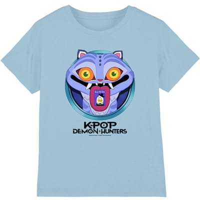 K-Pop Demon Hunters Kinderen/Kinderen Save The Date Derpy Tijger Cartoon T-shirt (Hemelsblauw)