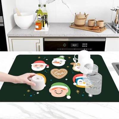 Kerst Cartoon Badkamer Absorberende Antislip Mat Huis Entree Vloermat Slaapkamer Vloermat Deur 40*60