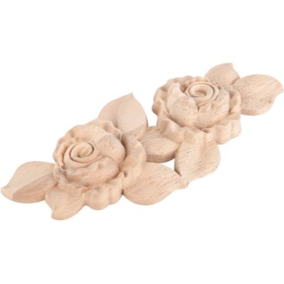 1 stuks 16x6,5cm Gesneden Hoek Onlay Applique Deur Kast Roos Ongeschilderd Europese Stijl