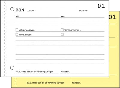 Sigel bonboekje - Expres - A6 - blok 2x50 vel - zelf kopiërend - SI-40266