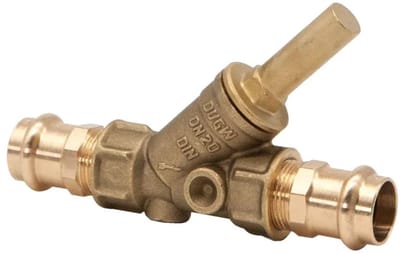 Schlösser Armaturen JS Terugstroombeveiliging met persaansluiting (binnendraad), zonder aftapping, DN20, persdiameter 22mm, DVGW gekeurd, 0013282200001