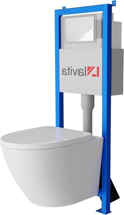 Wandcloset Set - Hangend Toilet - Badkamer Renovatie - Spoelrandloos Ontwerp - 40 cm - Wit
