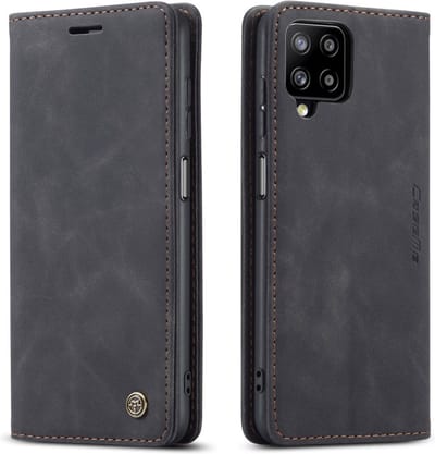 CaseMe Hoesje - Geschikt voor Samsung Galaxy A12 Hoesje - CaseMe 013 Book Case - Zwart