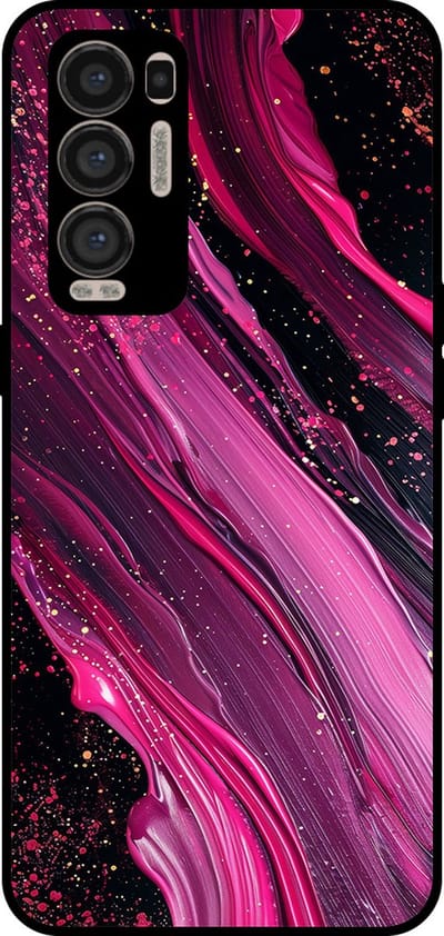 Smartphonica Telefoonhoesje Geschikt voor Oppo Find X3 Neo met marmer opdruk - TPU backcover case marble design - Paars Roze geschikt voor Oppo Find X3 Neo