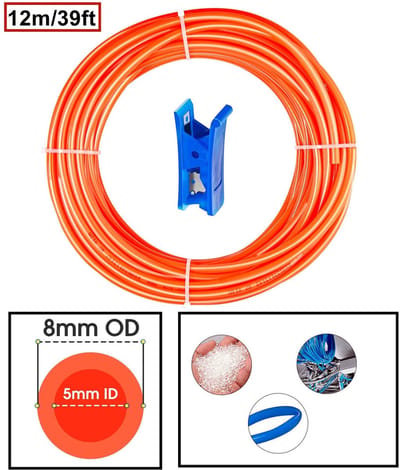 Dailygoods- Pneumatische Slang 8 mm - PU-Luchtslang 12 Meter - Persluchtslang - Slijtvast - Flexibel - Eenvoudige Aansluiting