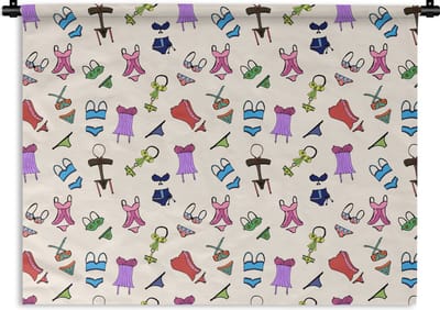 Wandkleed - Wanddoek - Lingerie - Ondergoed - Patroon - 120x90 cm - Wandtapijt